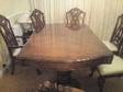 Oak dining table and chairs Regency style dark oak....