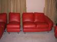 Red Leather Corner group Corner group,  armchair and....