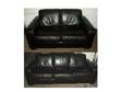 Dark brown leather sofas 2 & 3 seater,  dark brown real....