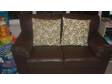 Real Leather brown sofa Good condition real leather 2....